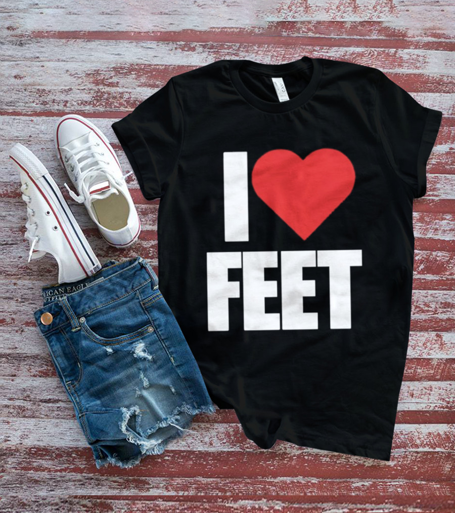 I Heart Feet Bold Red Heart Fun T-Shirt