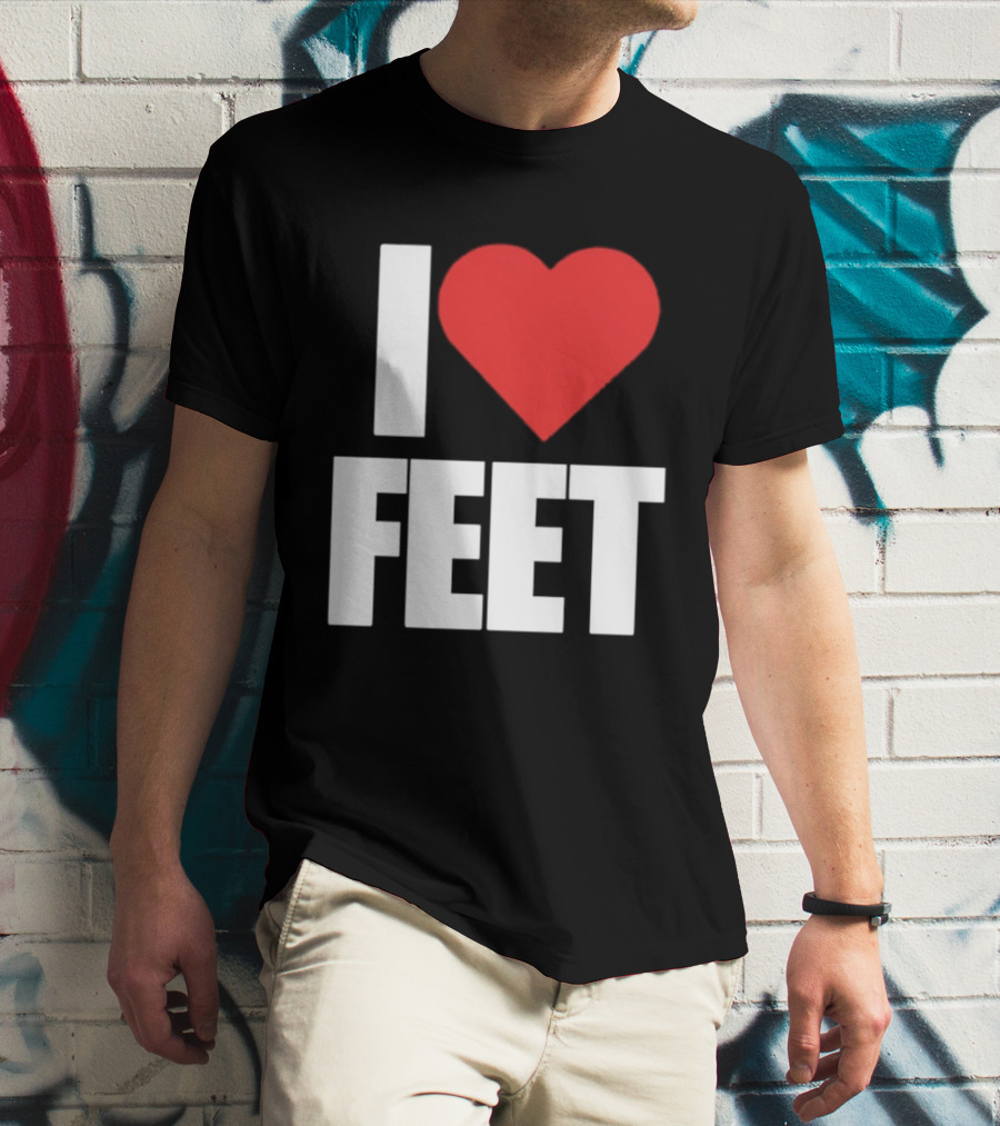 I Heart Feet Bold Red Heart Fun T-Shirt