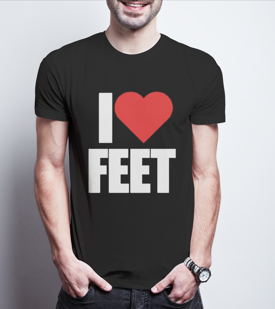 I Heart Feet Bold Red Heart Fun T-Shirt