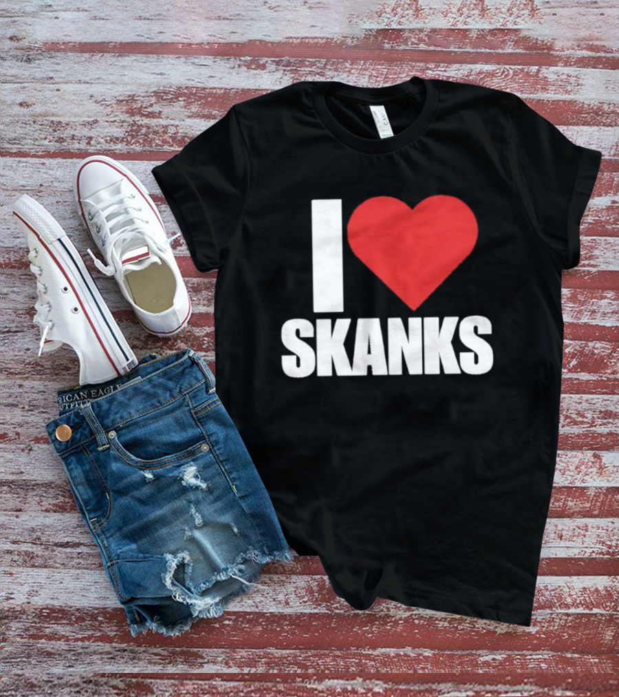 I Heart Skanks Red Love Symbol Humor T-Shirt