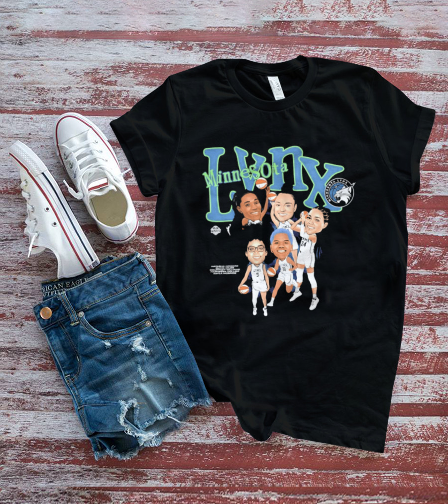 Minnesota Lynx WNBA Player Roster Caricature T-Shirt