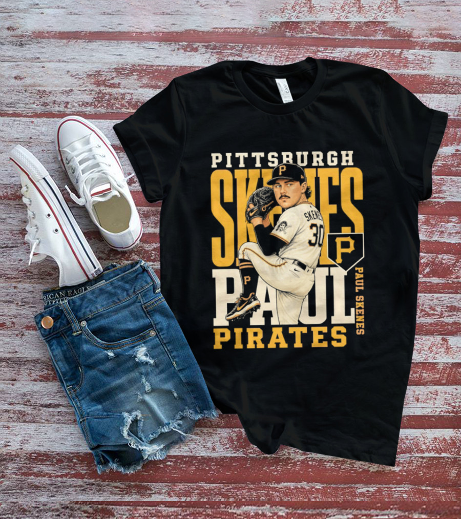 Pittsburgh Pirates Paul Skenes 34 Baseball Player Caricature 2026 Season T-Shirt
