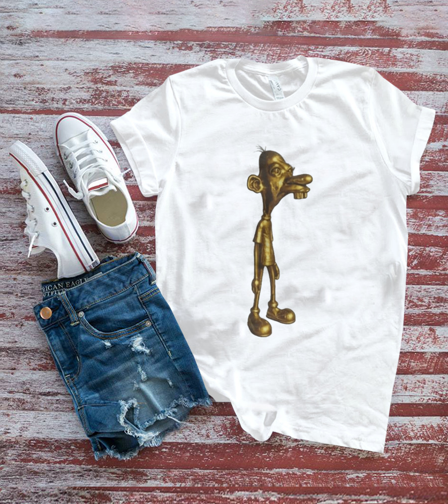 Neegy Meme Cartoon Golden Character Statue T-Shirt