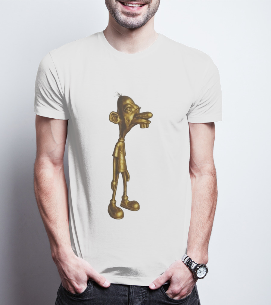 Neegy Meme Cartoon Golden Character Statue T-Shirt