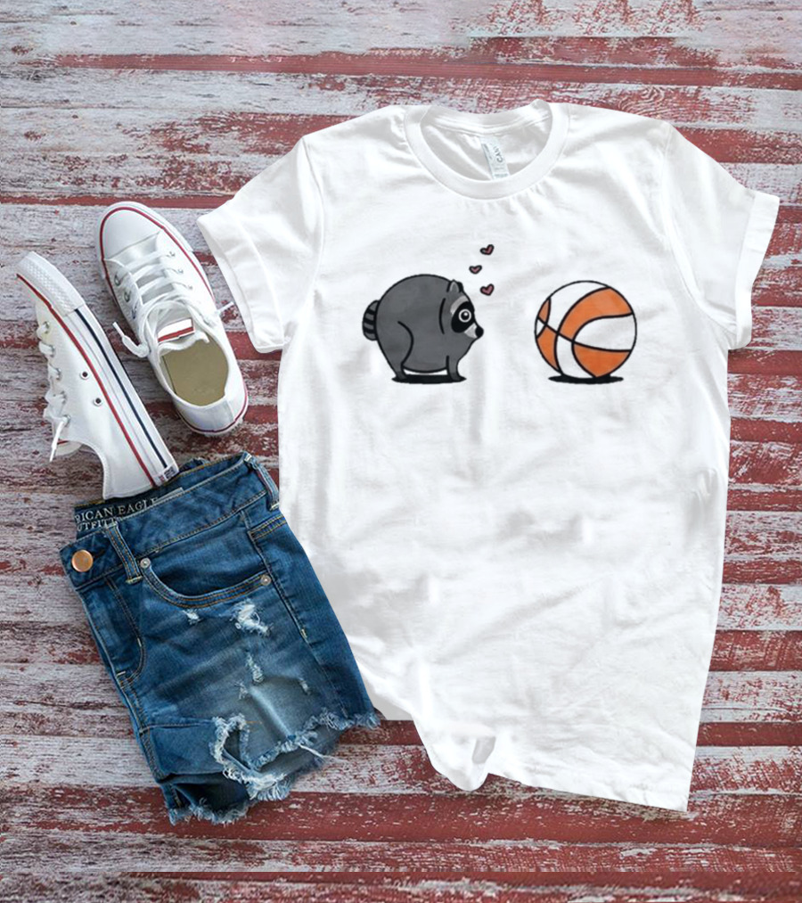Seattle Storm Raccoon Hearts Basketball Jimothy Loves Hoops T-Shirt
