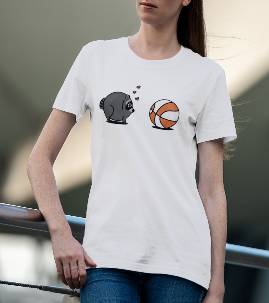 Seattle Storm Raccoon Hearts Basketball Jimothy Loves Hoops T-Shirt