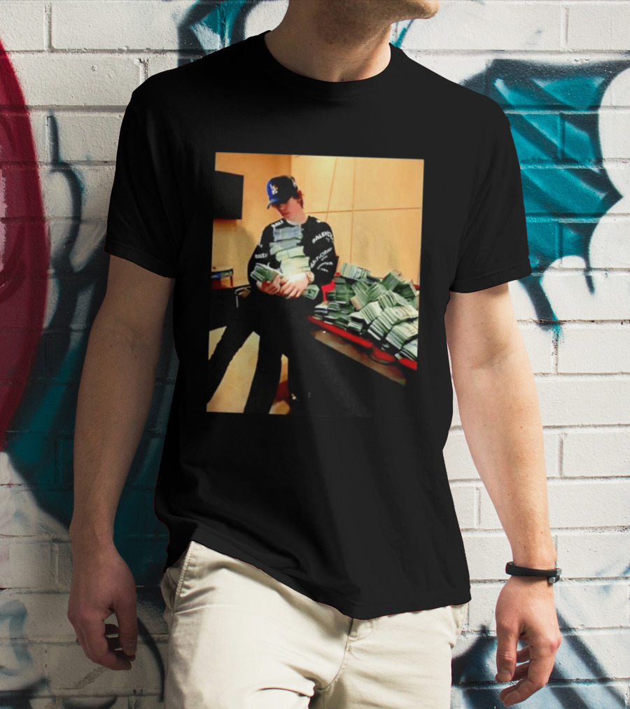 Balenciaga Black Long Sleeve With RALEC And Los Angeles Cap T-Shirt