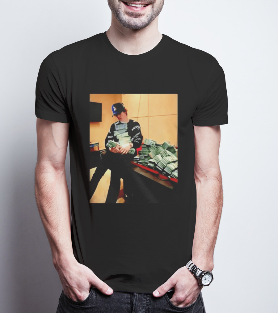 Balenciaga Black Long Sleeve With RALEC And Los Angeles Cap T-Shirt
