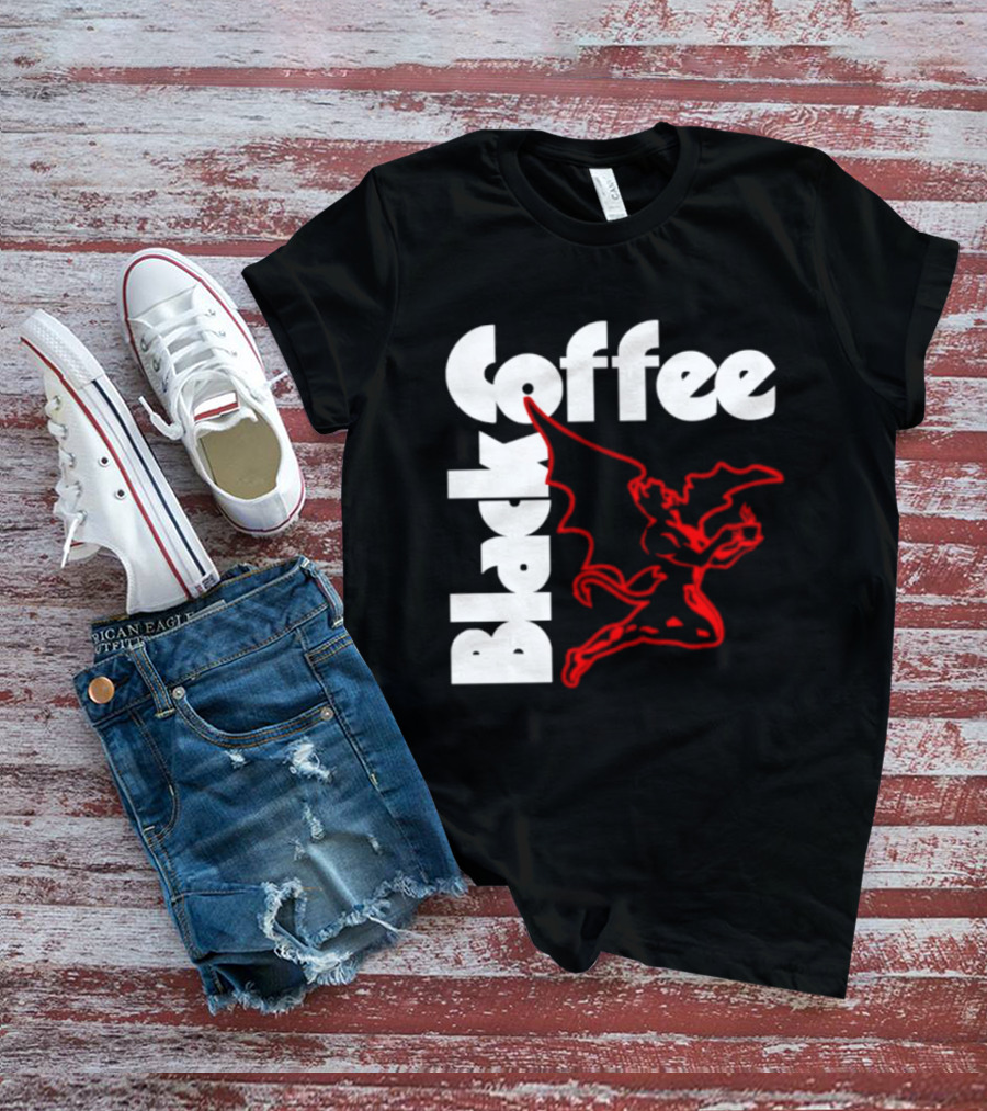 Black Coffee Devil Caffeine Drinking T-Shirt