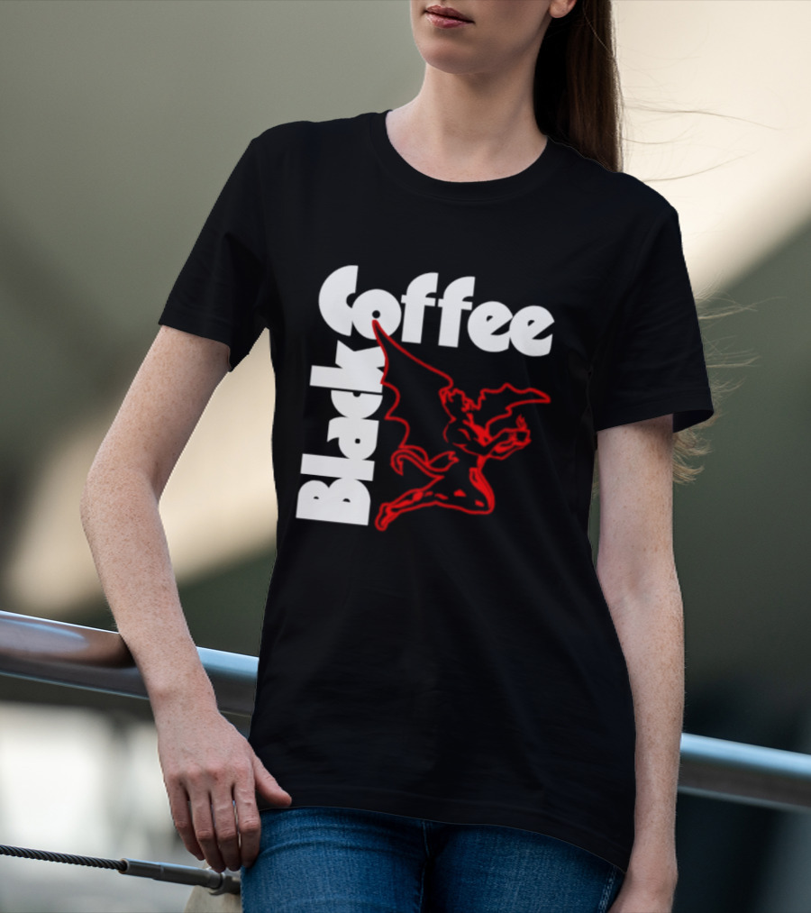 Black Coffee Devil Caffeine Drinking T-Shirt