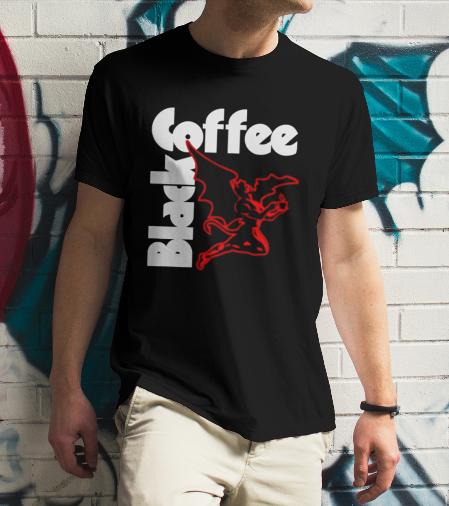 Black Coffee Devil Caffeine Drinking T-Shirt