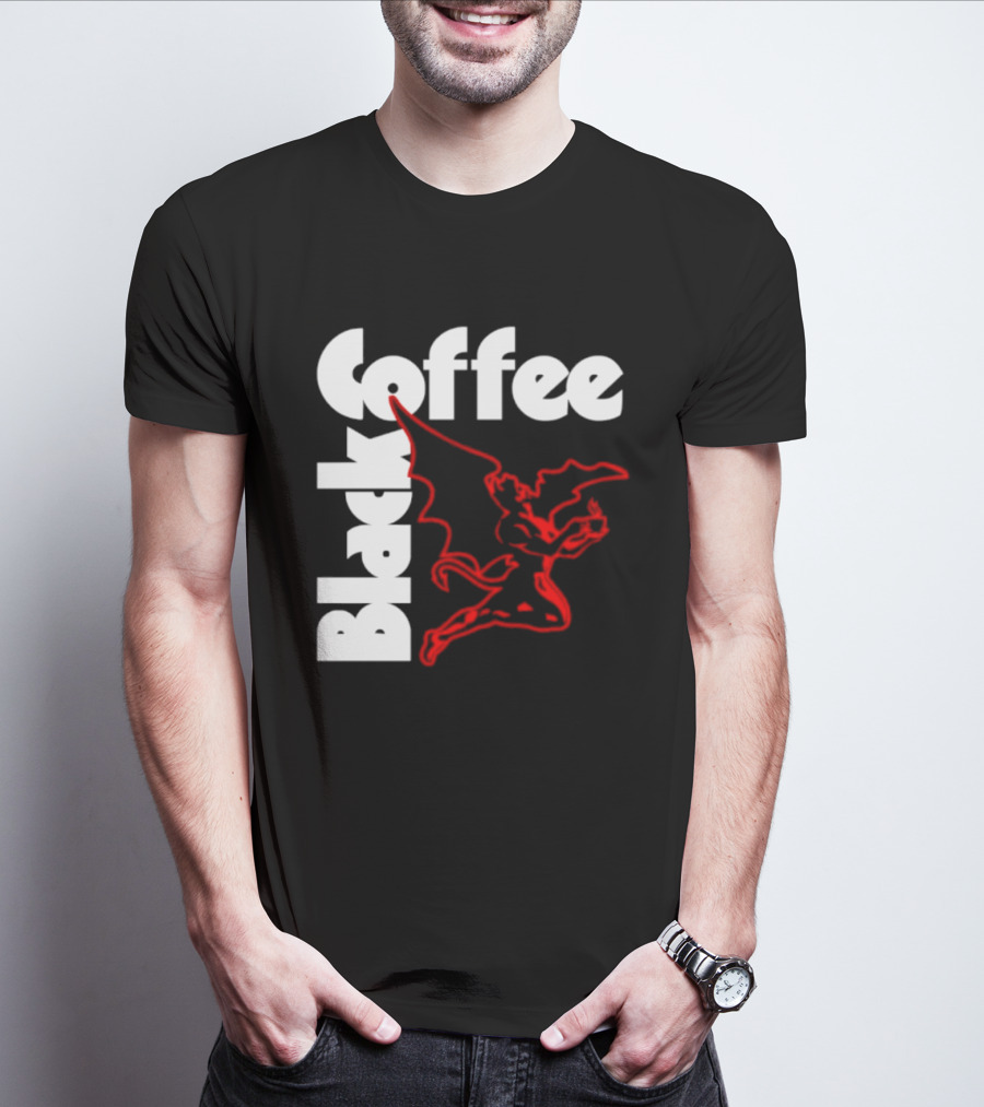 Black Coffee Devil Caffeine Drinking T-Shirt