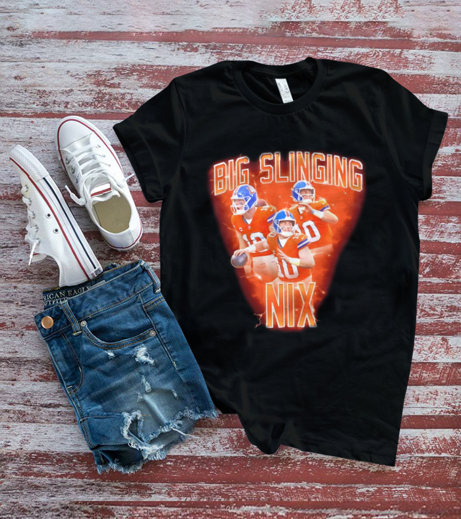 Denver Broncos Big Slinging Bo Nix Collage T-Shirt