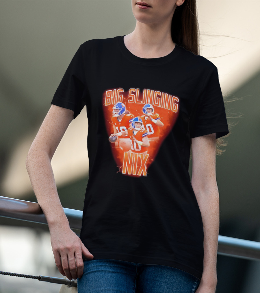 Denver Broncos Big Slinging Bo Nix Collage T-Shirt