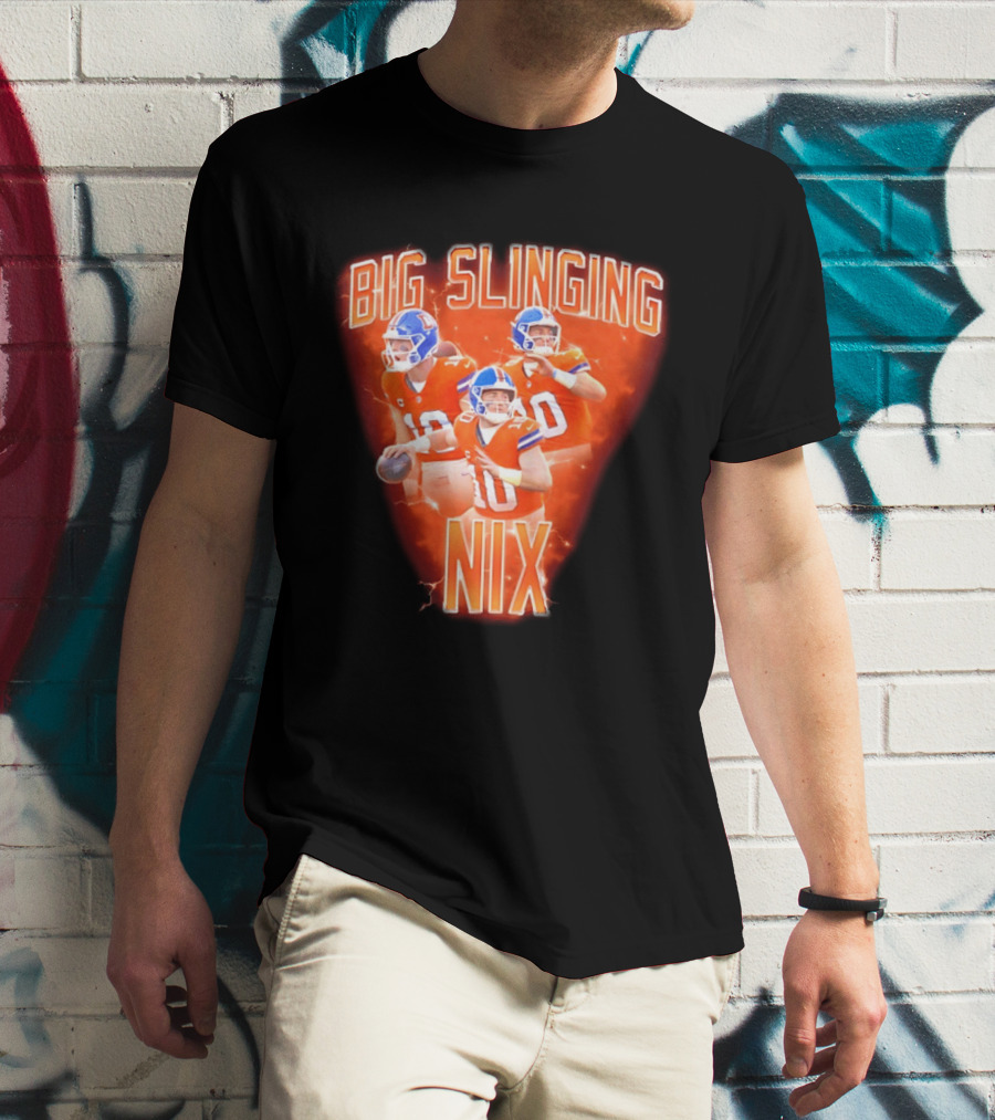 Denver Broncos Big Slinging Bo Nix Collage T-Shirt