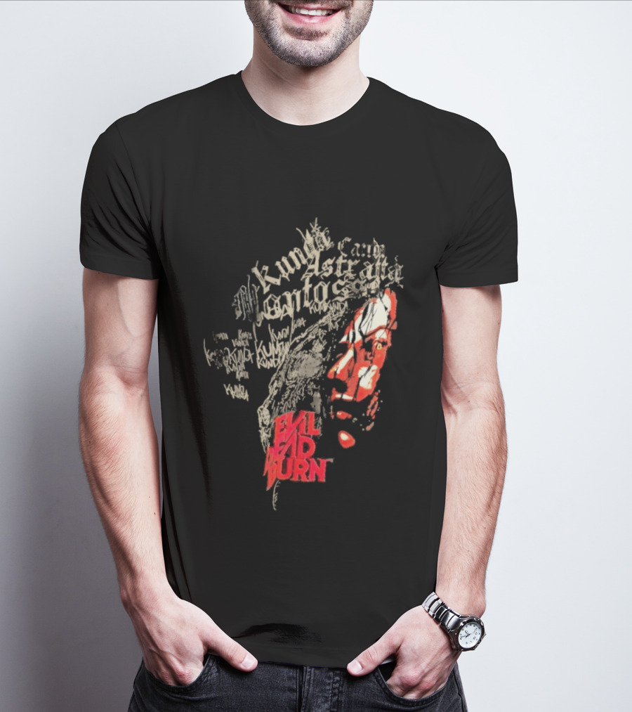 Kunda Astaroth Manto Satta Evil Dead Burn Face Typographic T-Shirt