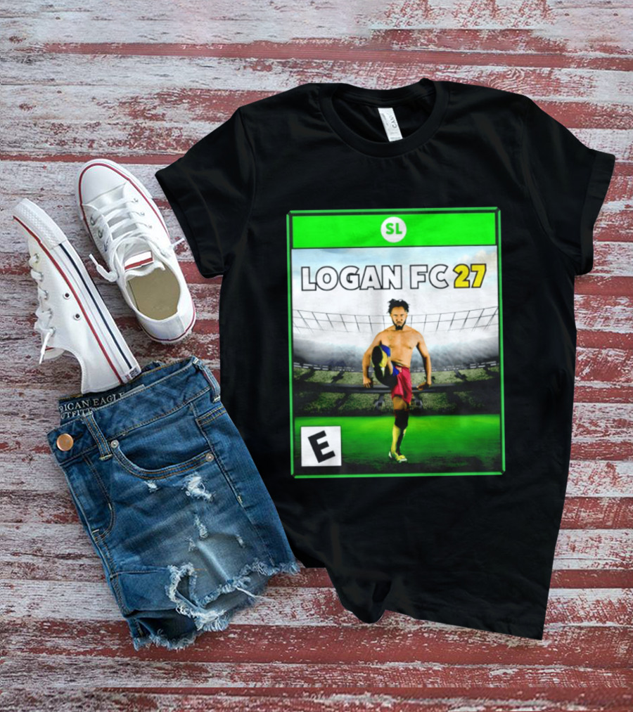 LOGAN FC 27 Soccer Game Box Art With Player In Stadium T-Shirt