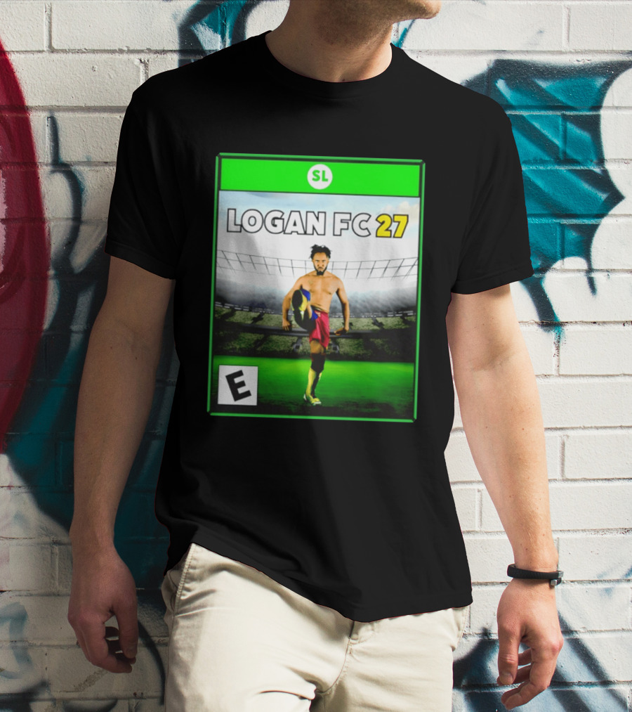LOGAN FC 27 Soccer Game Box Art With Player In Stadium T-Shirt