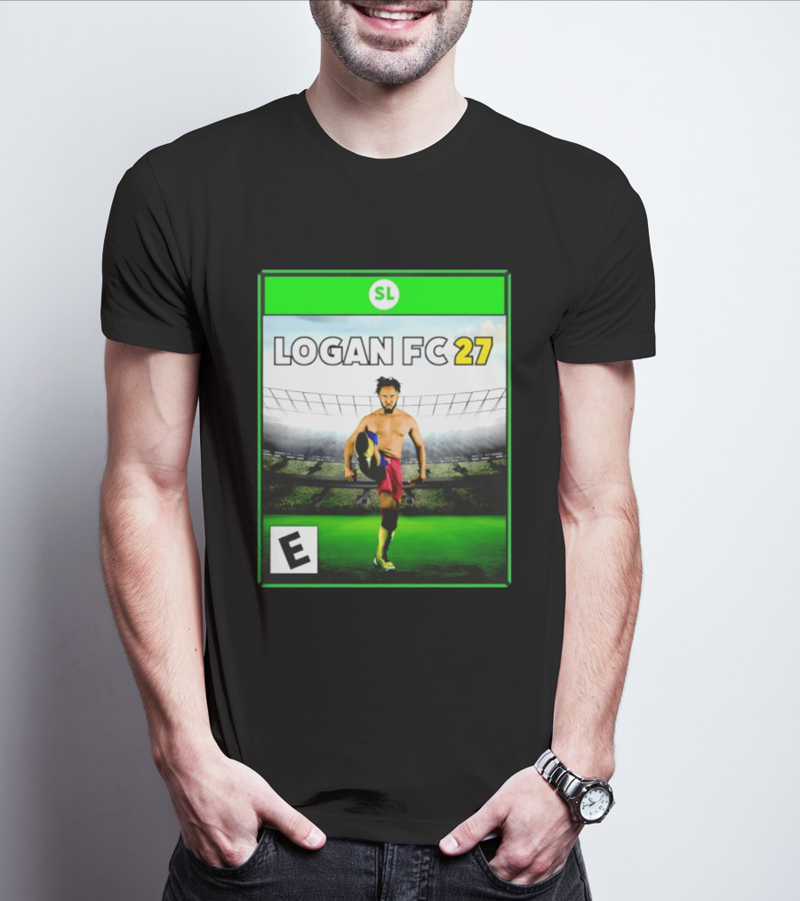 LOGAN FC 27 Soccer Game Box Art With Player In Stadium T-Shirt