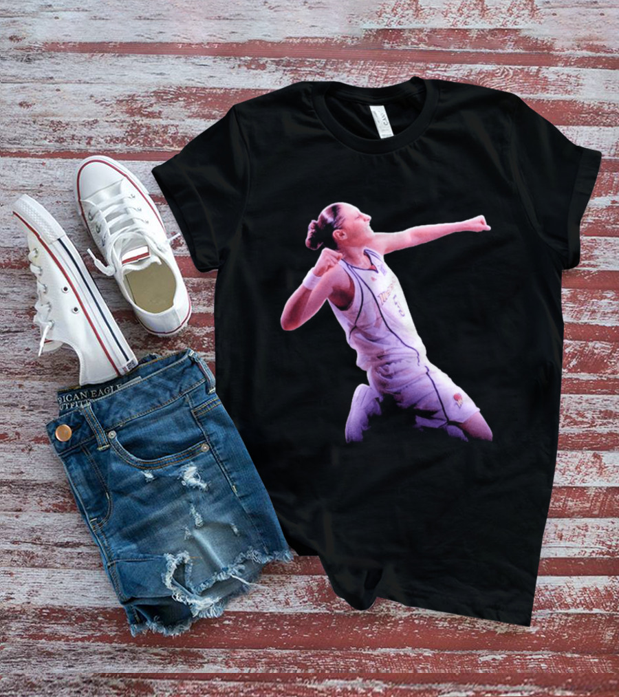 Taurasi Number 5 White Jersey Phoenix Mercury Victory Pose T-Shirt