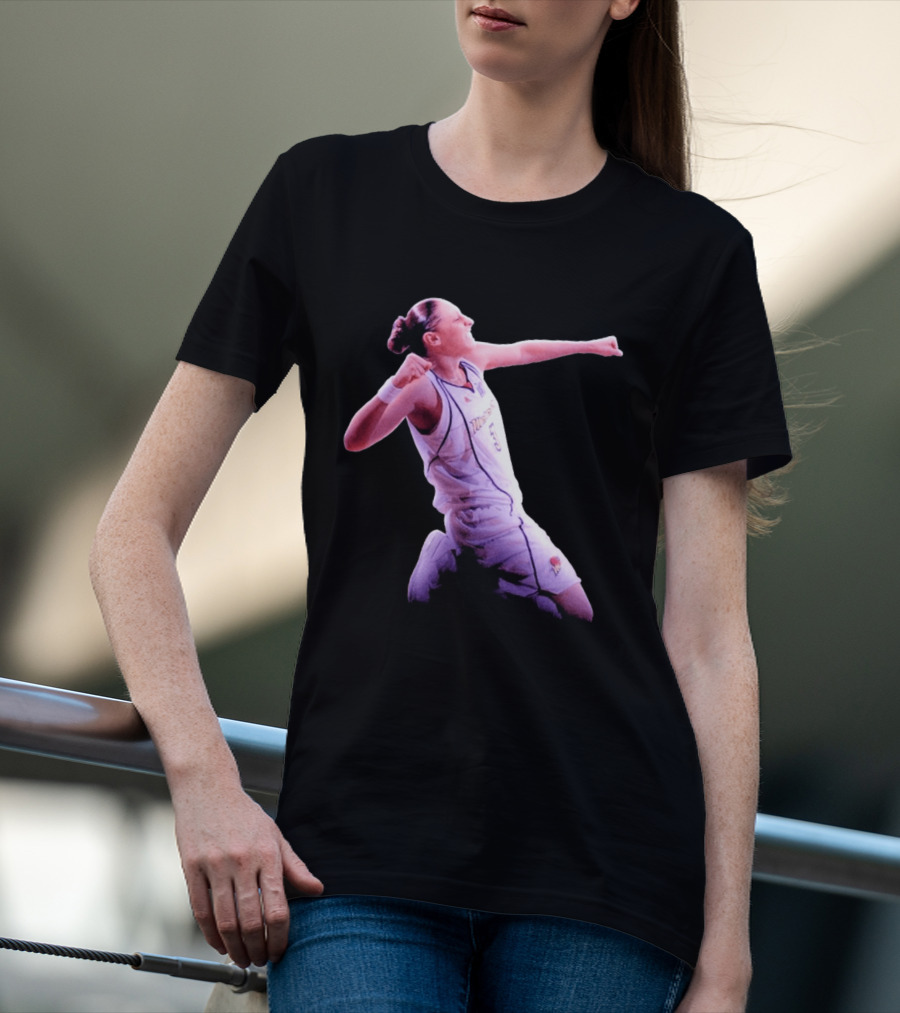 Taurasi Number 5 White Jersey Phoenix Mercury Victory Pose T-Shirt