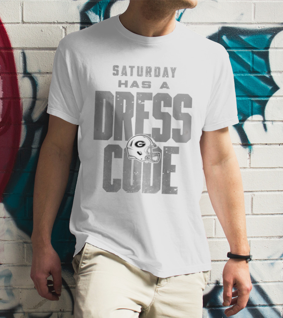 Saturday Has A Dress Code Georgia Bulldogs Football Helmet T-Shirt