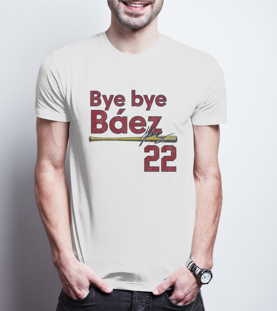 Bye Bye Báez St. Louis Cardinals MLB 2026 Number 22 Baseball Bat Signature T-Shirt
