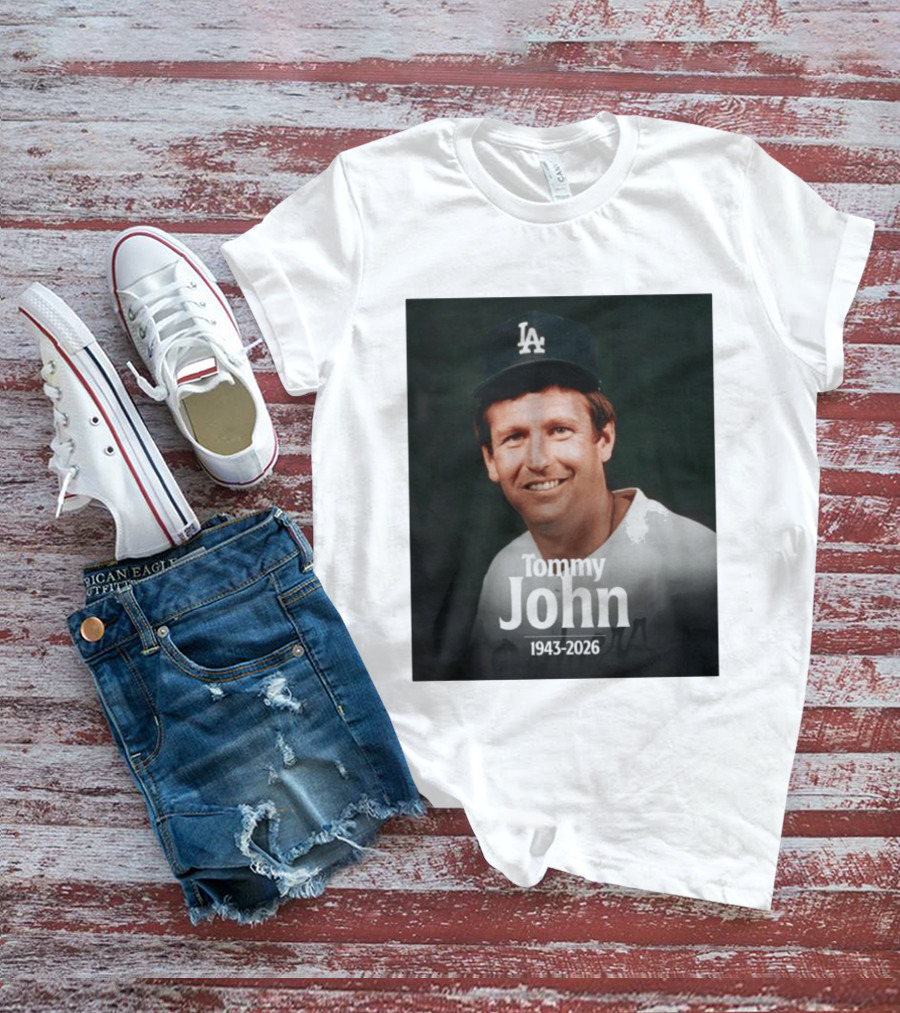 Tommy John 1943 2026 Los Angeles Baseball Memoriam T-Shirt