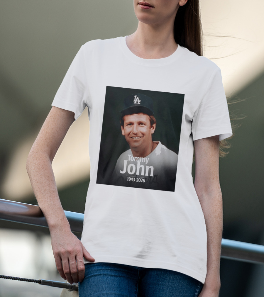 Tommy John 1943 2026 Los Angeles Baseball Memoriam T-Shirt