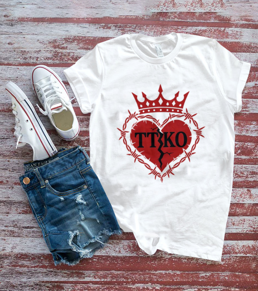 TTKO Broken Heart Crown Barbed Wire T-Shirt