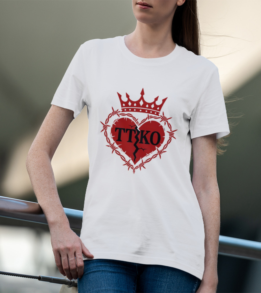 TTKO Broken Heart Crown Barbed Wire T-Shirt