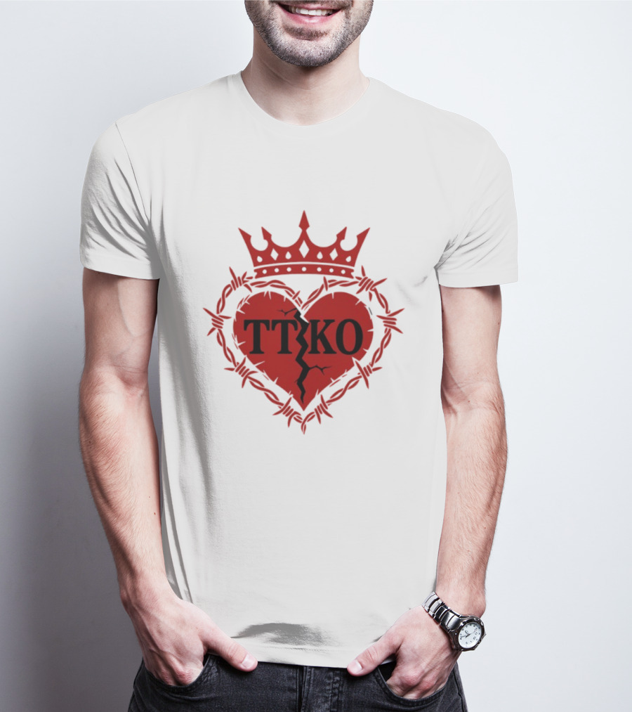 TTKO Broken Heart Crown Barbed Wire T-Shirt