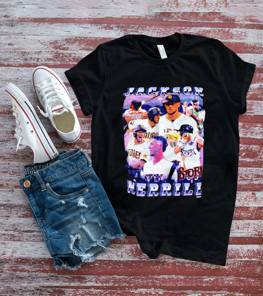 Jackson Merrill Padres Storm Baseball Collage San Diego T-Shirt