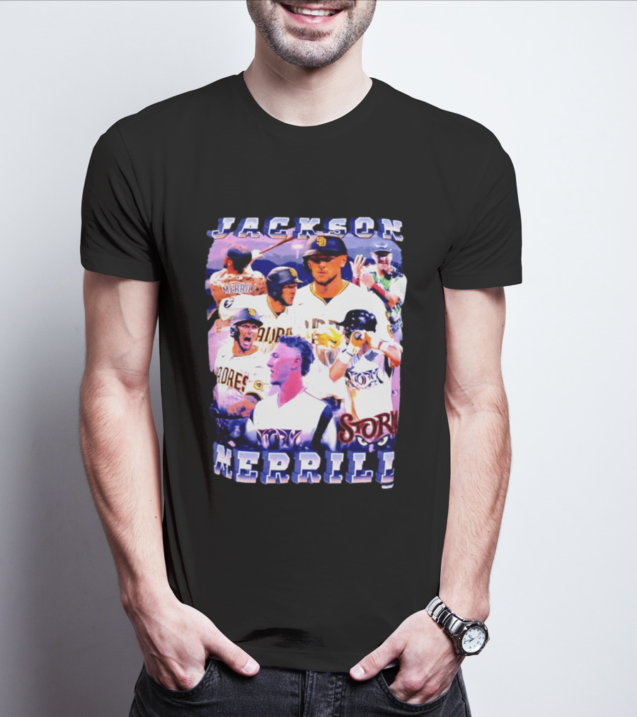 Jackson Merrill Padres Storm Baseball Collage San Diego T-Shirt