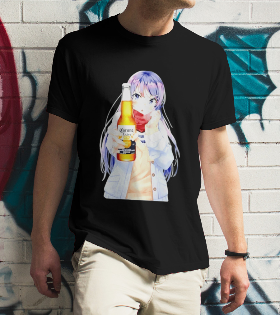 Mai Sakurajima Holding Corona Extra Rascal Does Not Dream Of Bunny Girl Senpai Anime T-Shirt