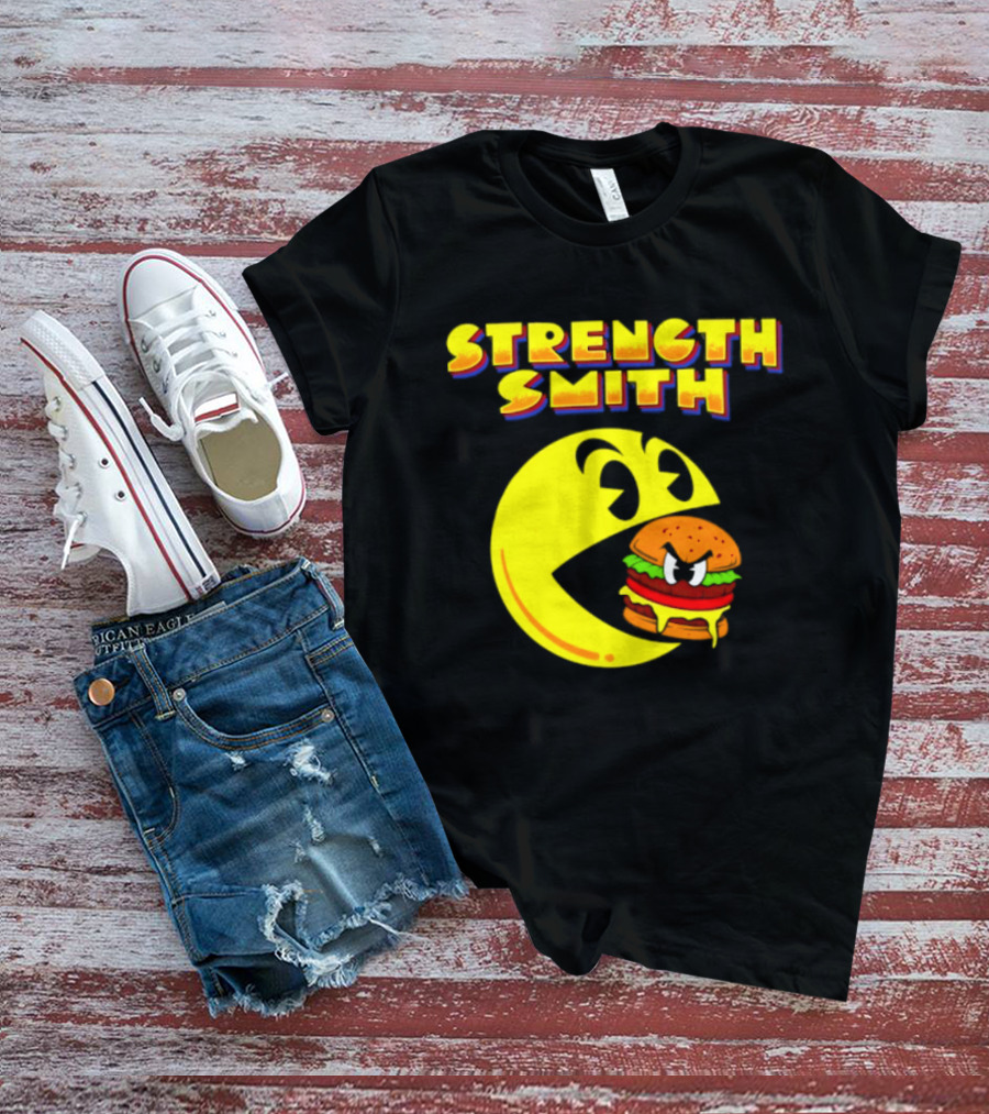 Strength Smith Pac Man Vs Burger Gaming Showdown T-Shirt