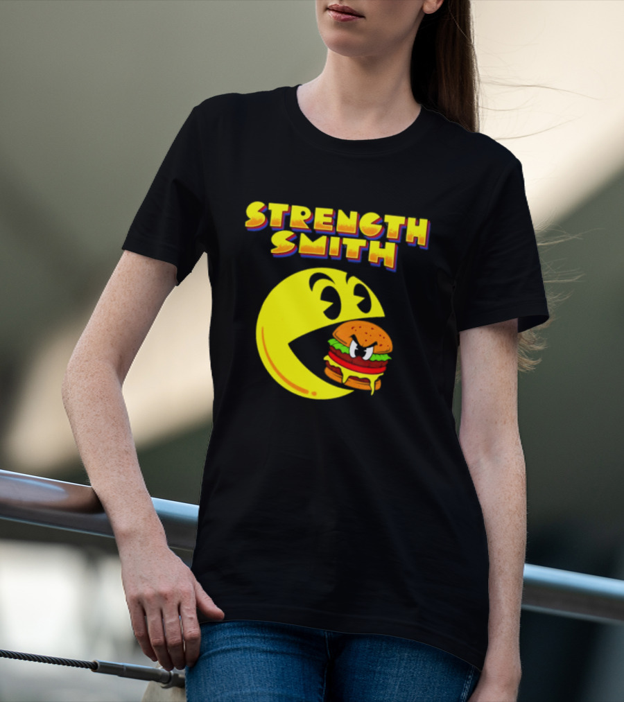 Strength Smith Pac Man Vs Burger Gaming Showdown T-Shirt