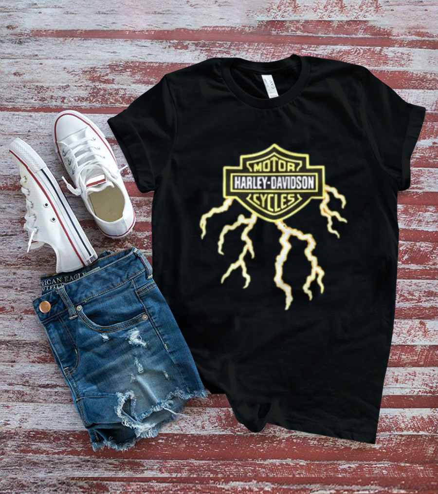 Harley Davidson Motor Cycles The Last Biker On Earth Will Be Ridin A Harley Lightning T-Shirt