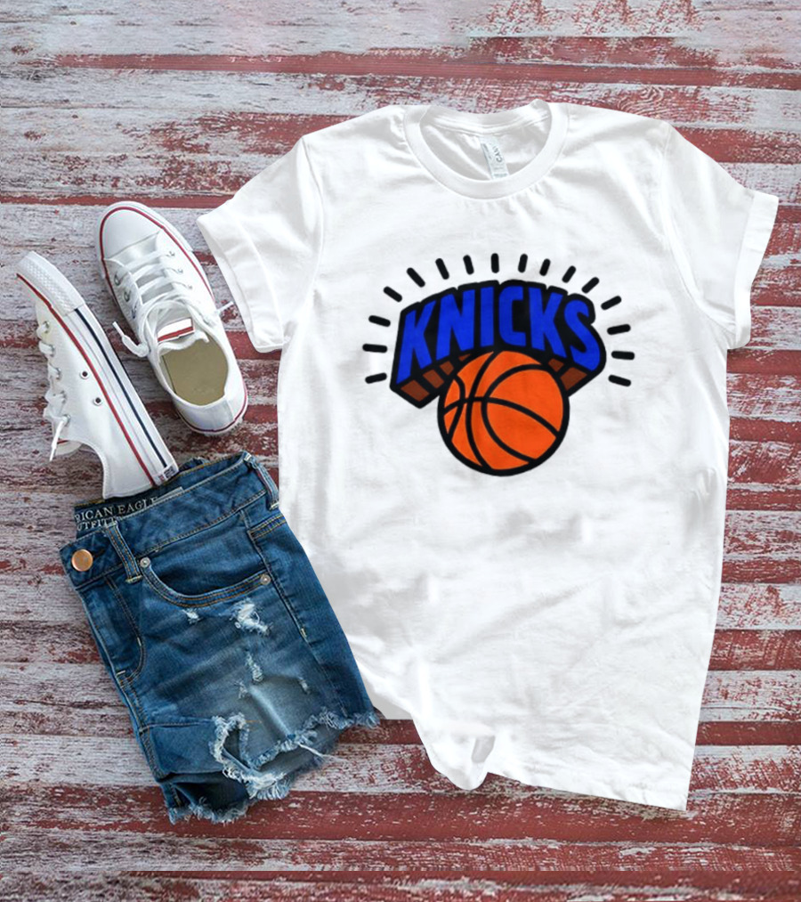 2026 NBA Let's Go New York Knicks Caricatures Two Sided T-Shirt