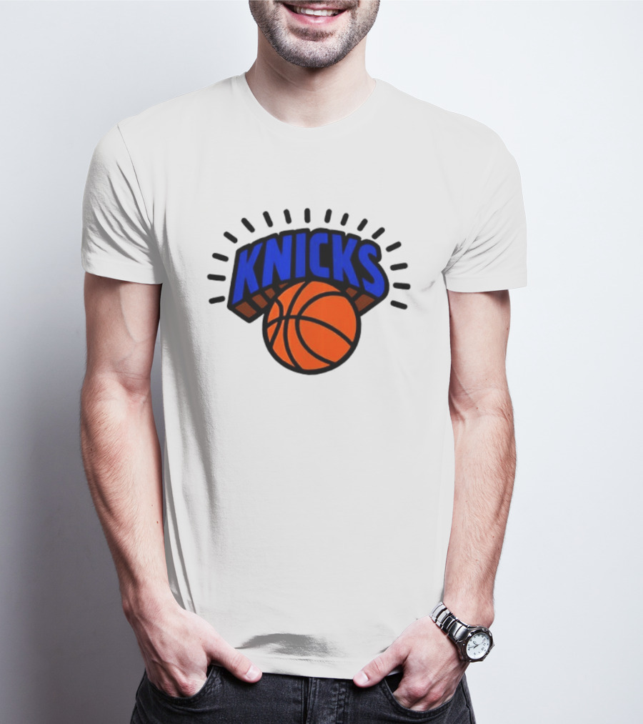 2026 NBA Let's Go New York Knicks Caricatures Two Sided T-Shirt