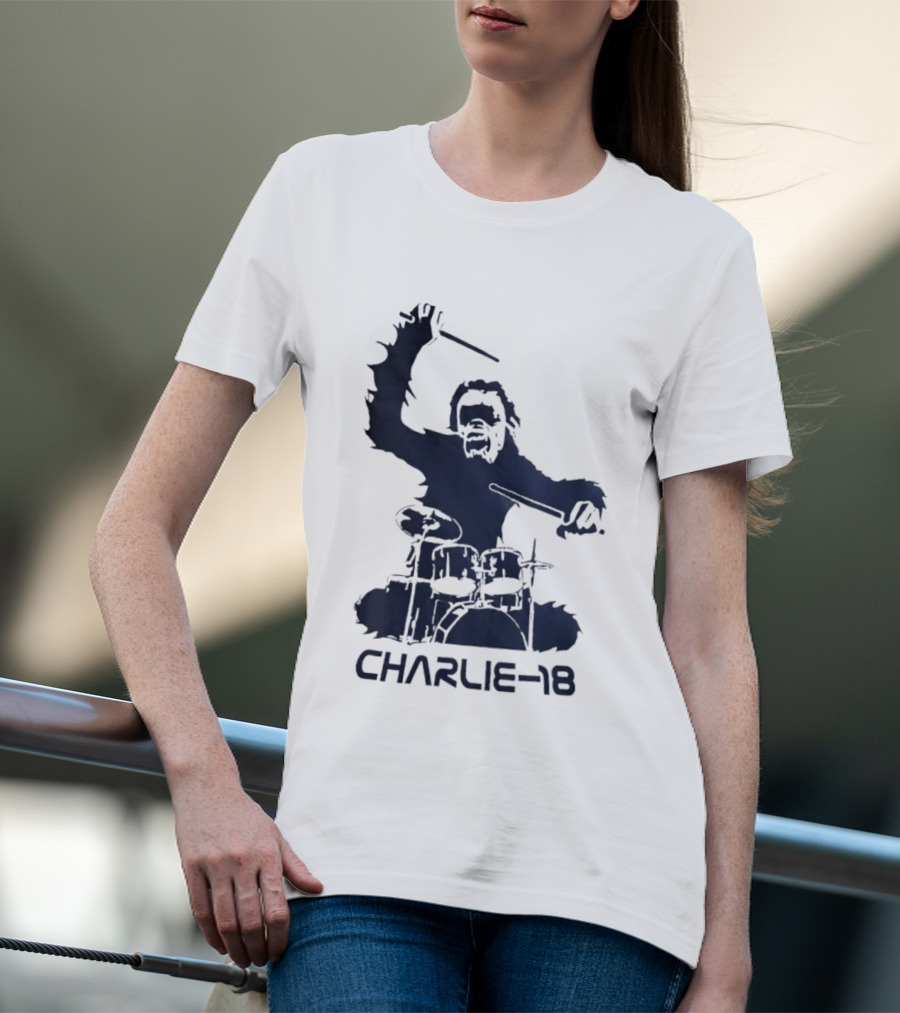 Charlie 18 Bigfoot Drumming T-Shirt