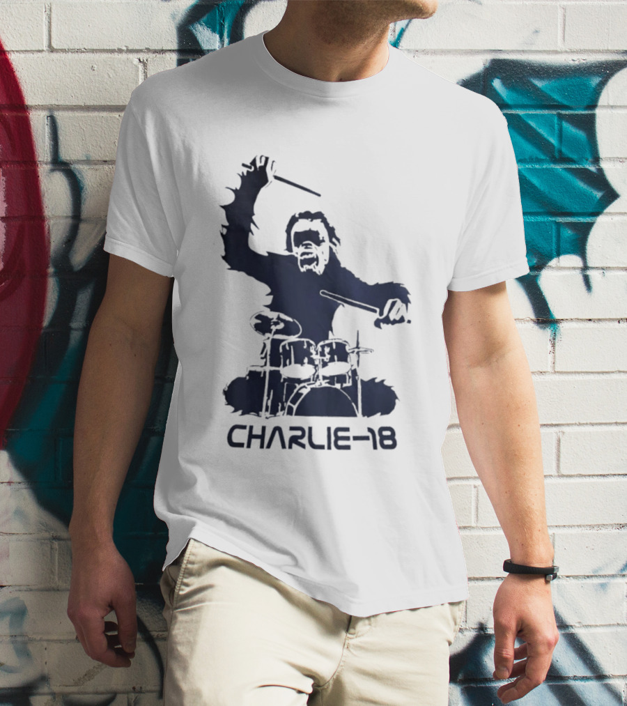 Charlie 18 Bigfoot Drumming T-Shirt