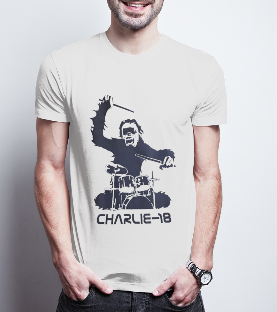 Charlie 18 Bigfoot Drumming T-Shirt