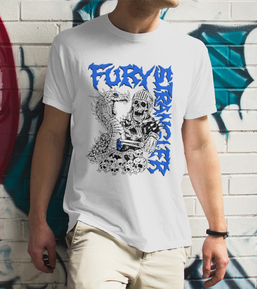 Fury Stranger Skeleton Knight And Dragon T-Shirt