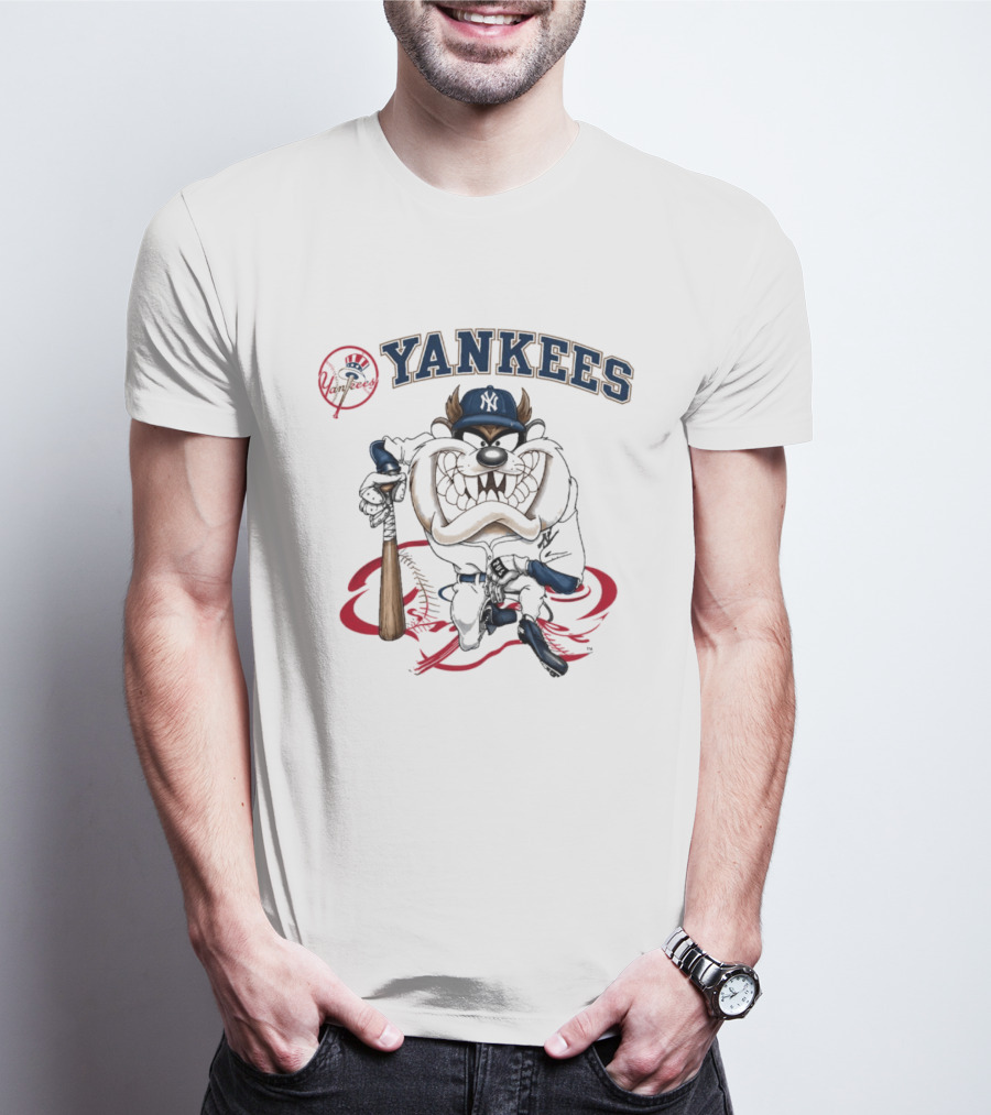 NY Yankees Tasmanian Devil Looney Tunes Baseball MLB T-Shirt