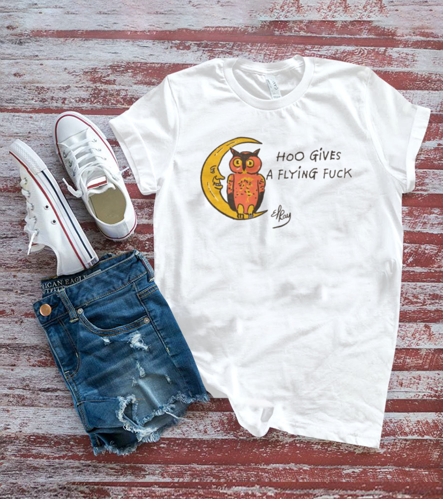 Hoo Gives A Flying Fuck Owl Moon Elyx T-Shirt