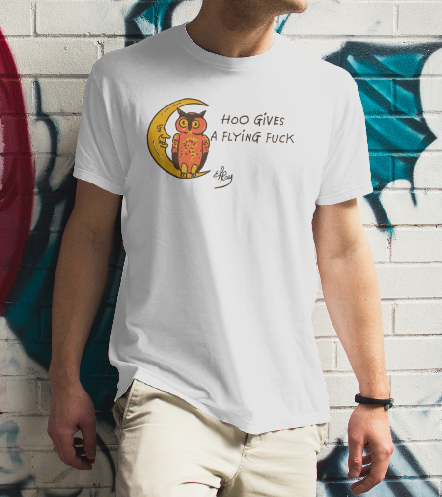Hoo Gives A Flying Fuck Owl Moon Elyx T-Shirt