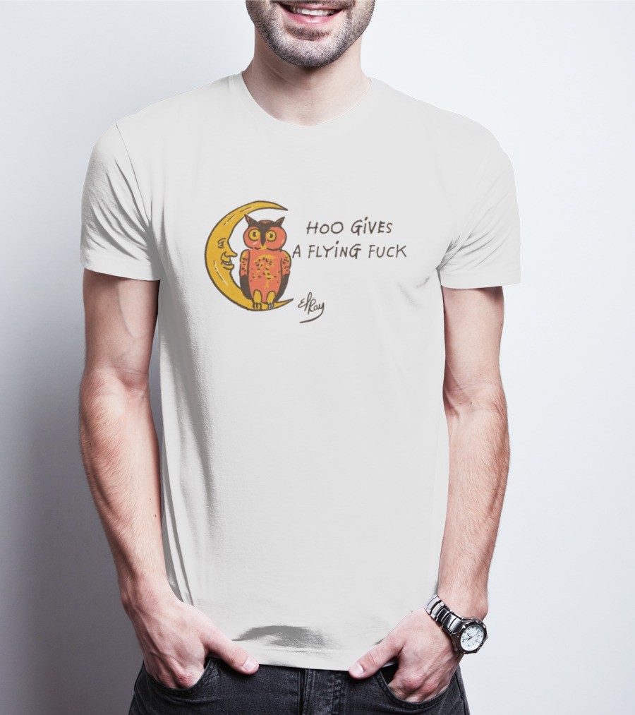 Hoo Gives A Flying Fuck Owl Moon Elyx T-Shirt