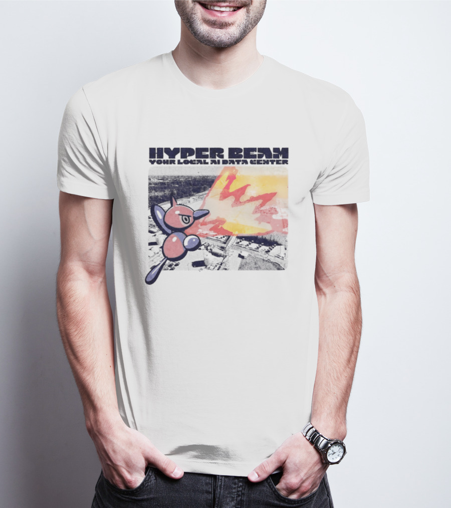 Porygon Hyper Beam Your Local AI Data Center Explosion T-Shirt