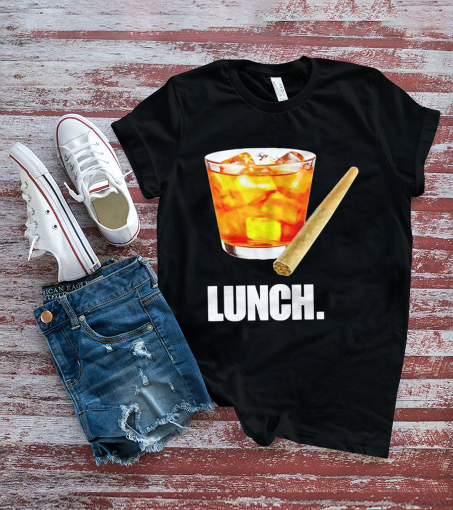 Lunch Whiskey Cigar Drinking Smoking T-Shirt